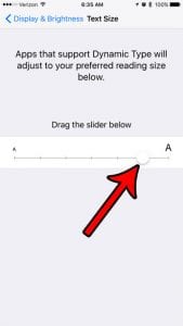 how to make text bigger easier to read iphone 7
