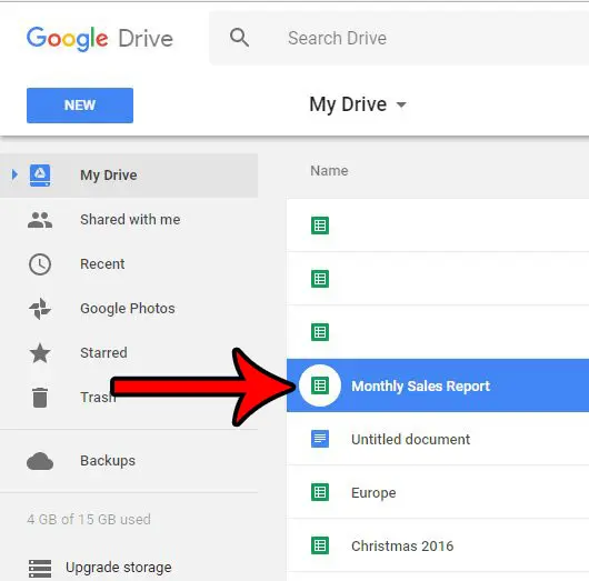 select file in google sheets