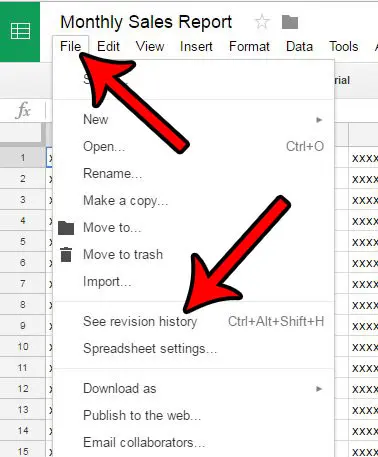 view revision history in google sheets