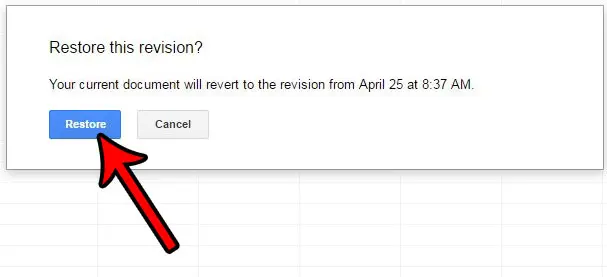 how to restore old version of file in google sheets