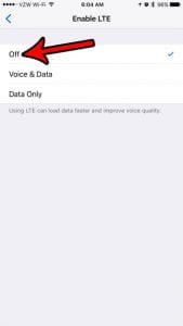 how to switch from lte to 3g on iphone 7