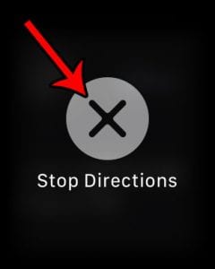 how to stop maps direction on apple watch