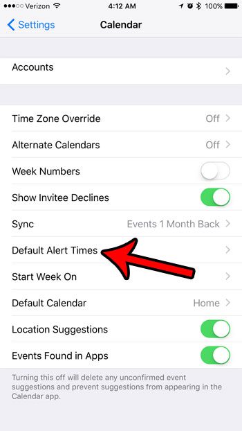 time to leave alerts on iphone calendar