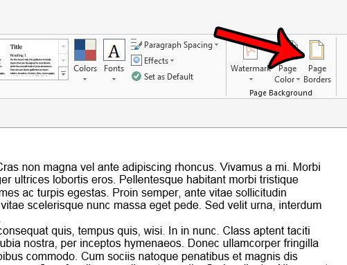 alternate method for adding page border in word 2013