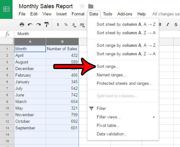 how to sort data in google sheets