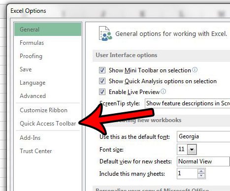 customize quick access toolbar