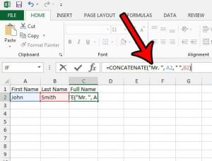 how to concatenate text in excel 2013