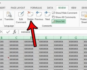 how to delete all comments in excel 2013