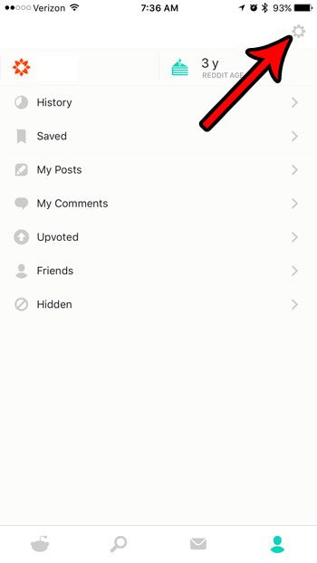 reddit iphone app settings