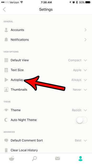 change autoplay in reddit app