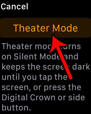 how to enable or disable theater mode on the apple watch