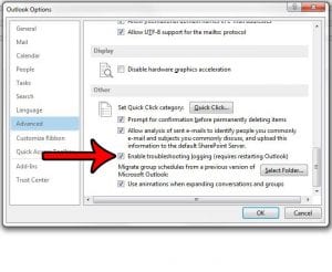 how to enable troubleshooting logging in outlook 2013