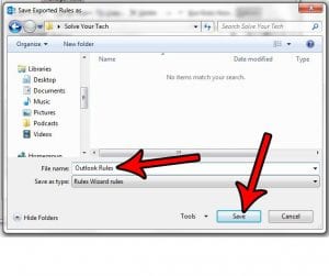 how to export rules in outlook 2013