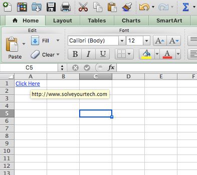 how to insert hyperlink excel 2011 for mac