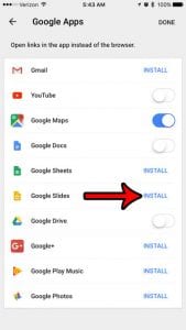 how to install google apps through chrome on iphone