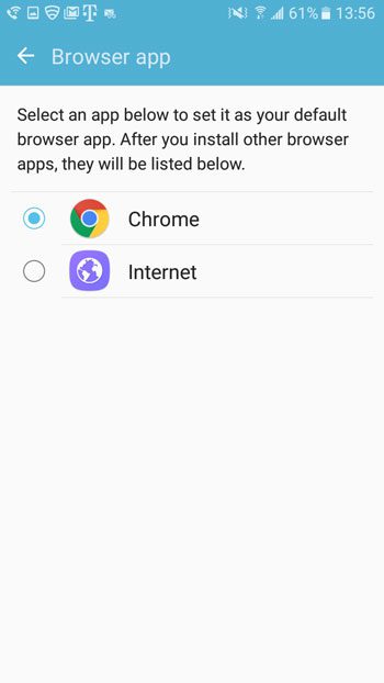 how to set the default browser app in android marshmallow