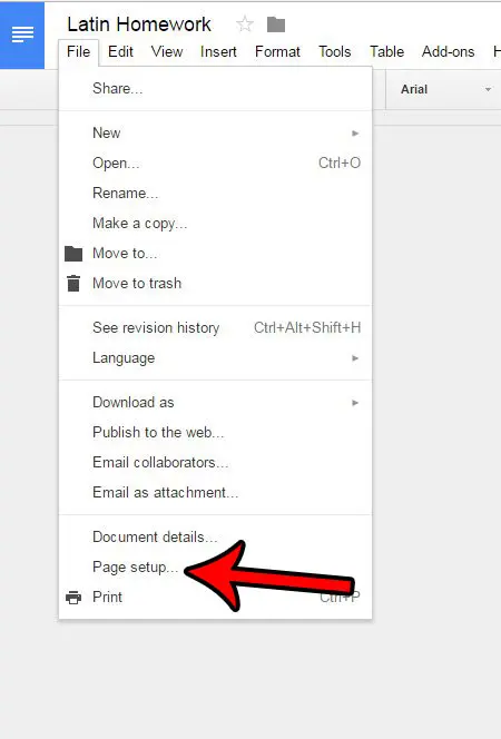 switch page orientation google docs