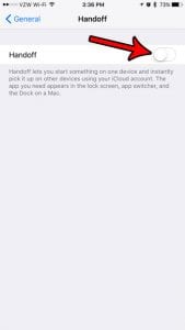 how to turn off handoff on the iphone 7
