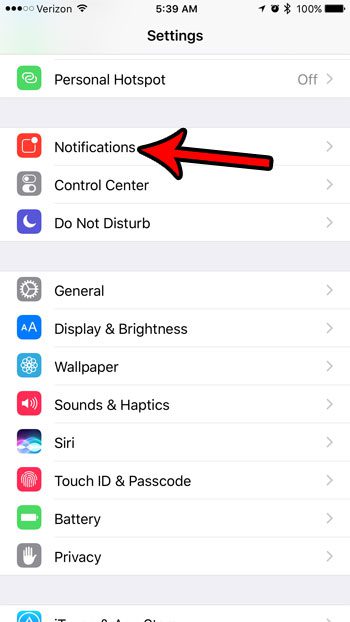 iphone notifications menu