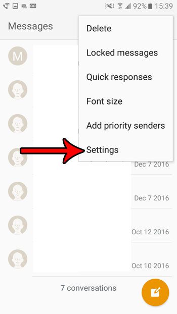 android message settings