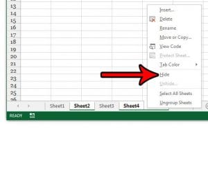 how to hide multiple worksheets in excel 2013