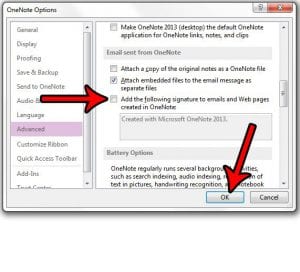 how to remove a signature in onenote 2013