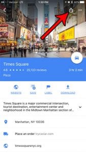 how to share a pin link in google maps on iphone