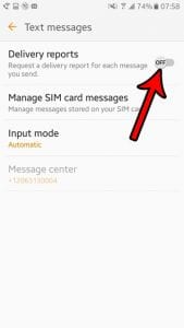 how to turn off delivery reports in android marshmallow