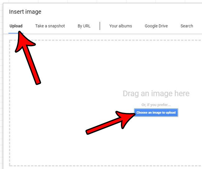 upload picture in google sheets