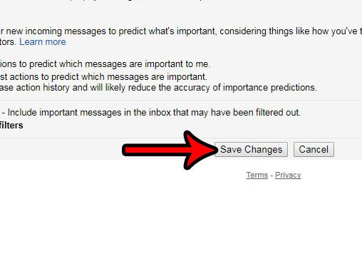 save inbox settings changes in gmail