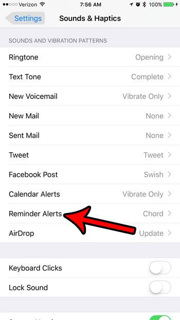 stop reminder alert sound on iphone