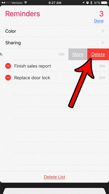 how to delete reminders on iphone 7