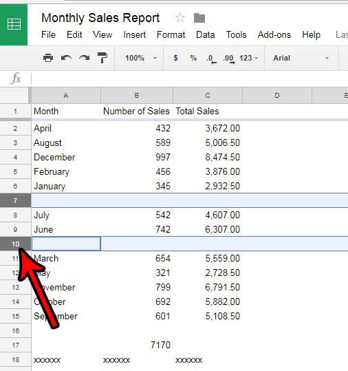 how to select multiple rows in google sheets