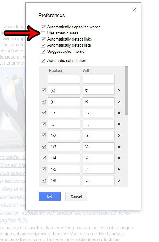 how to turn off smart quotes in google docs
