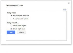 how to get change notifications google sheets
