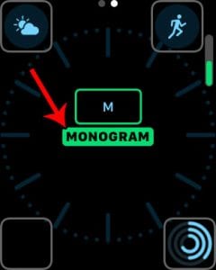 how to set the monogram on the apple watch