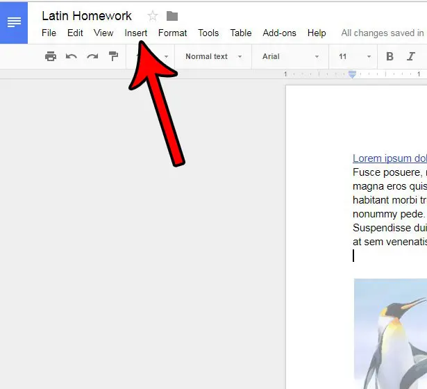 how to insert line in google docs