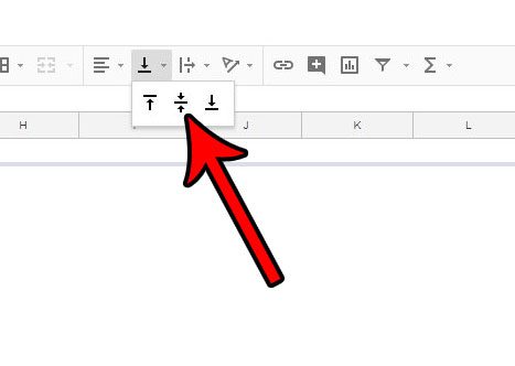 how to center vertically in google sheets
