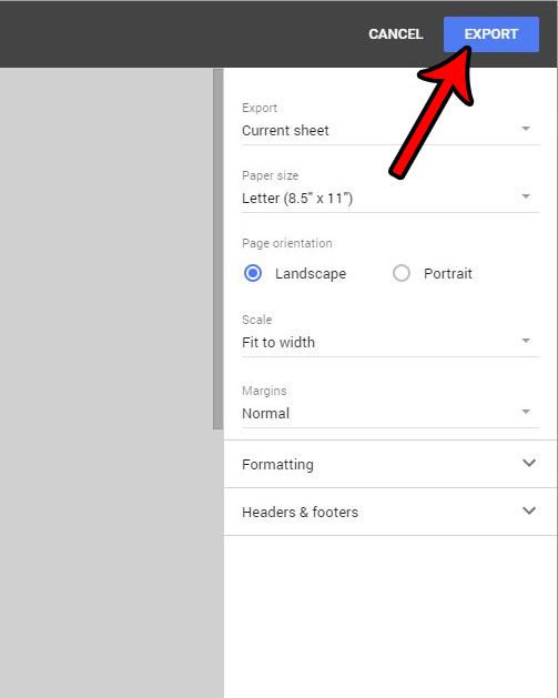 how to convert a google sheets file to a pdf