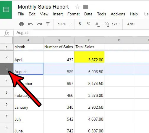 select row number in google sheets
