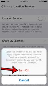 iphone se how to disable location services