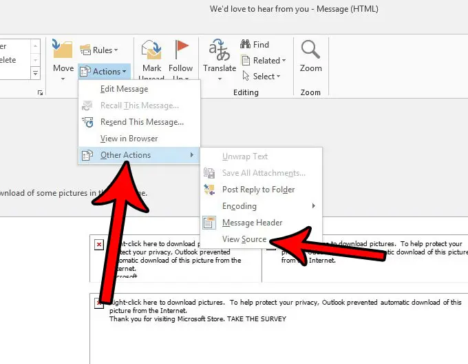 How to Access an Email Message Source in Outlook.com
