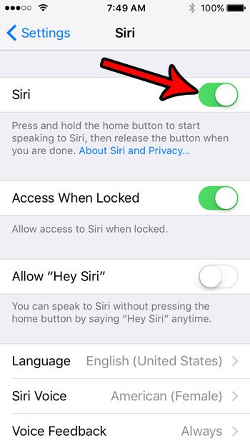 iphone se how to disable siri