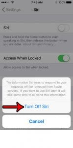 how turn off siri iphone se