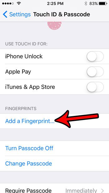 how to add a fingerprint to the iphone se