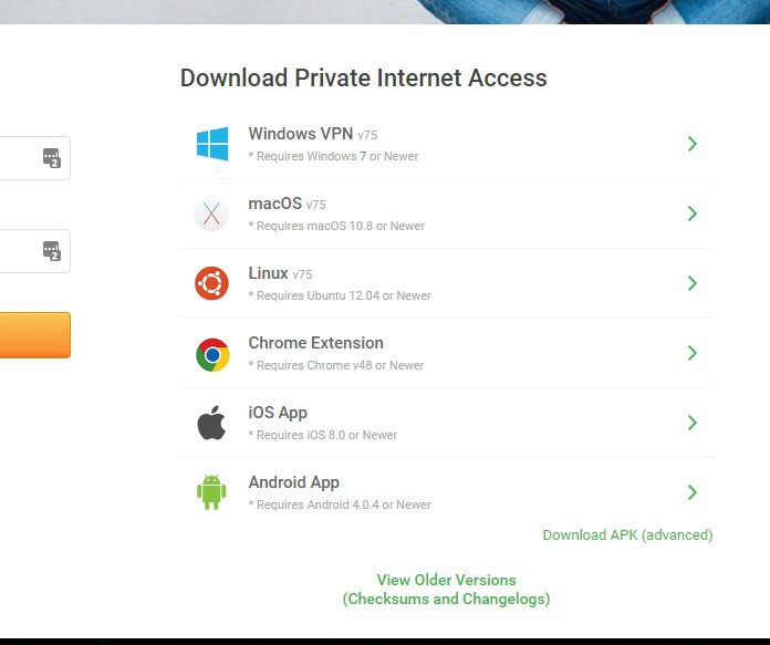 download the private internet access installer