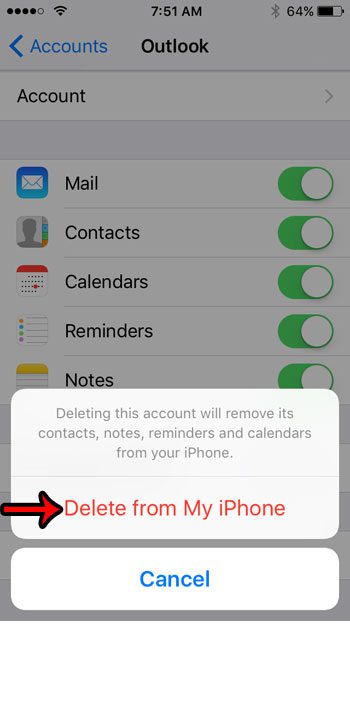 apple iphone se how delete email account