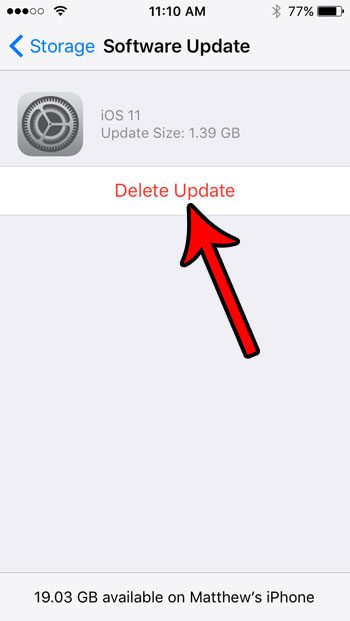 remove ios update file