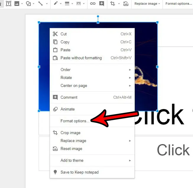 format options for google slides picture