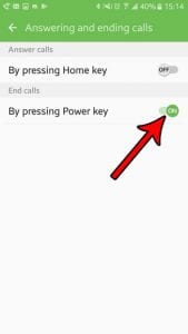 how end calls power button marshmallow